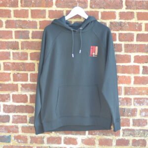 Sweat-shirt noir à capuche brodé coeur et dos